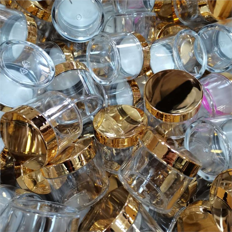 20/50/100Pcs Gold Lid Clear Em - Luxury Skincare Packaging recension och pris
